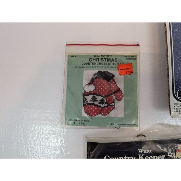 Assorted Vintage Mini Counted Cross Stitch Kits & Supplies Christmas Lamb Giving - Picture 3 of 8